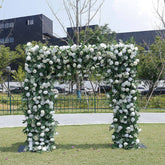 Aperturee - Aperturee Greenery White Rose Arch Flower Wall For Wedding